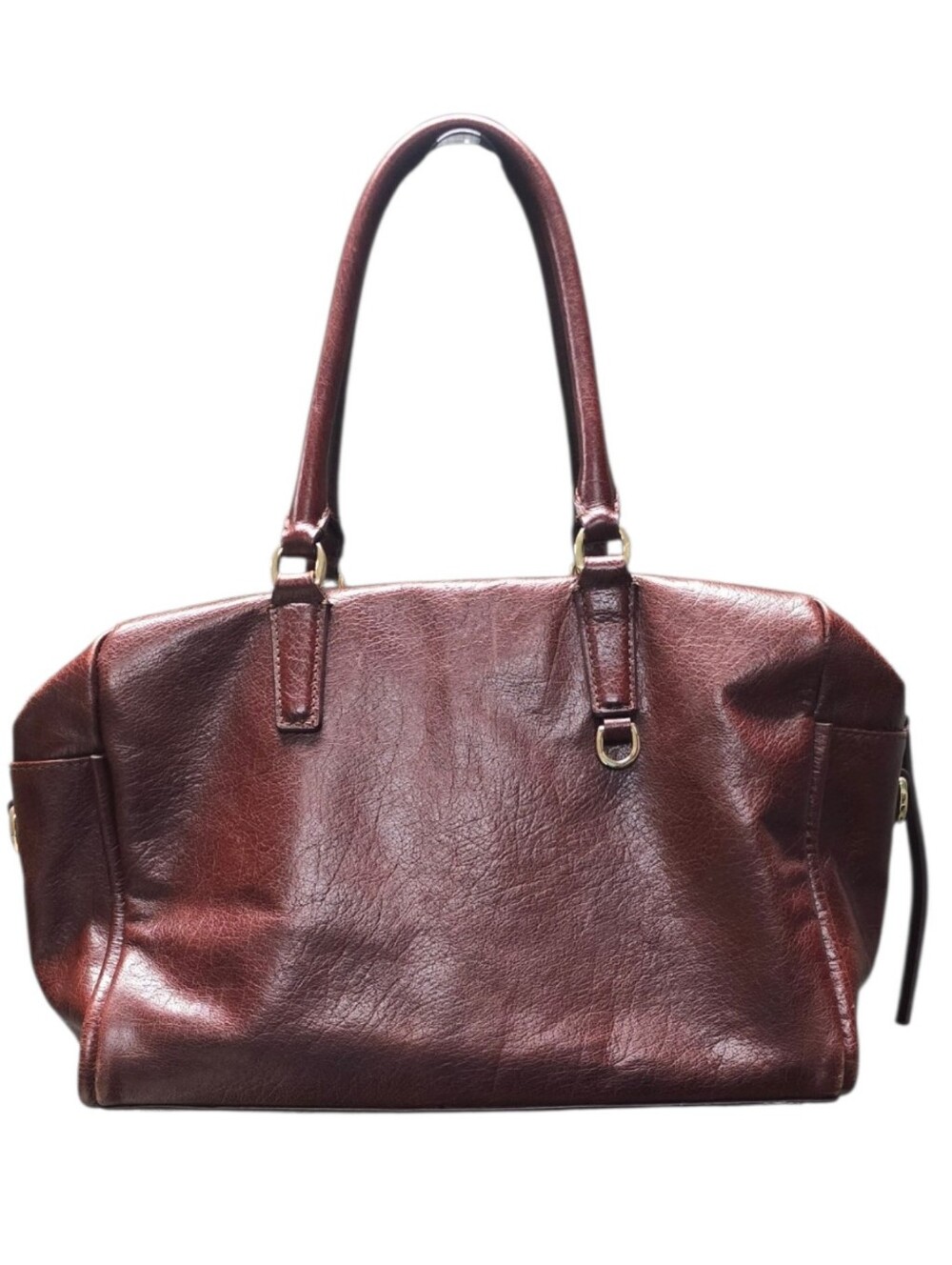 Banana Republic Oxblood Leather Doctor Bag Satchel